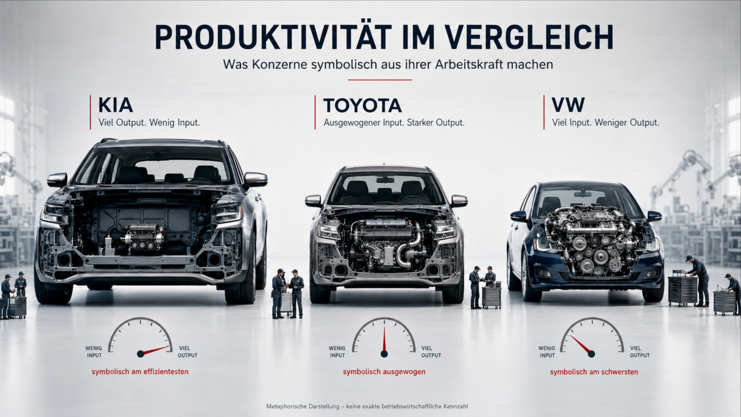 Toyota vs. Volkswagen vs. Kia: Wer ist wirklich produktiver