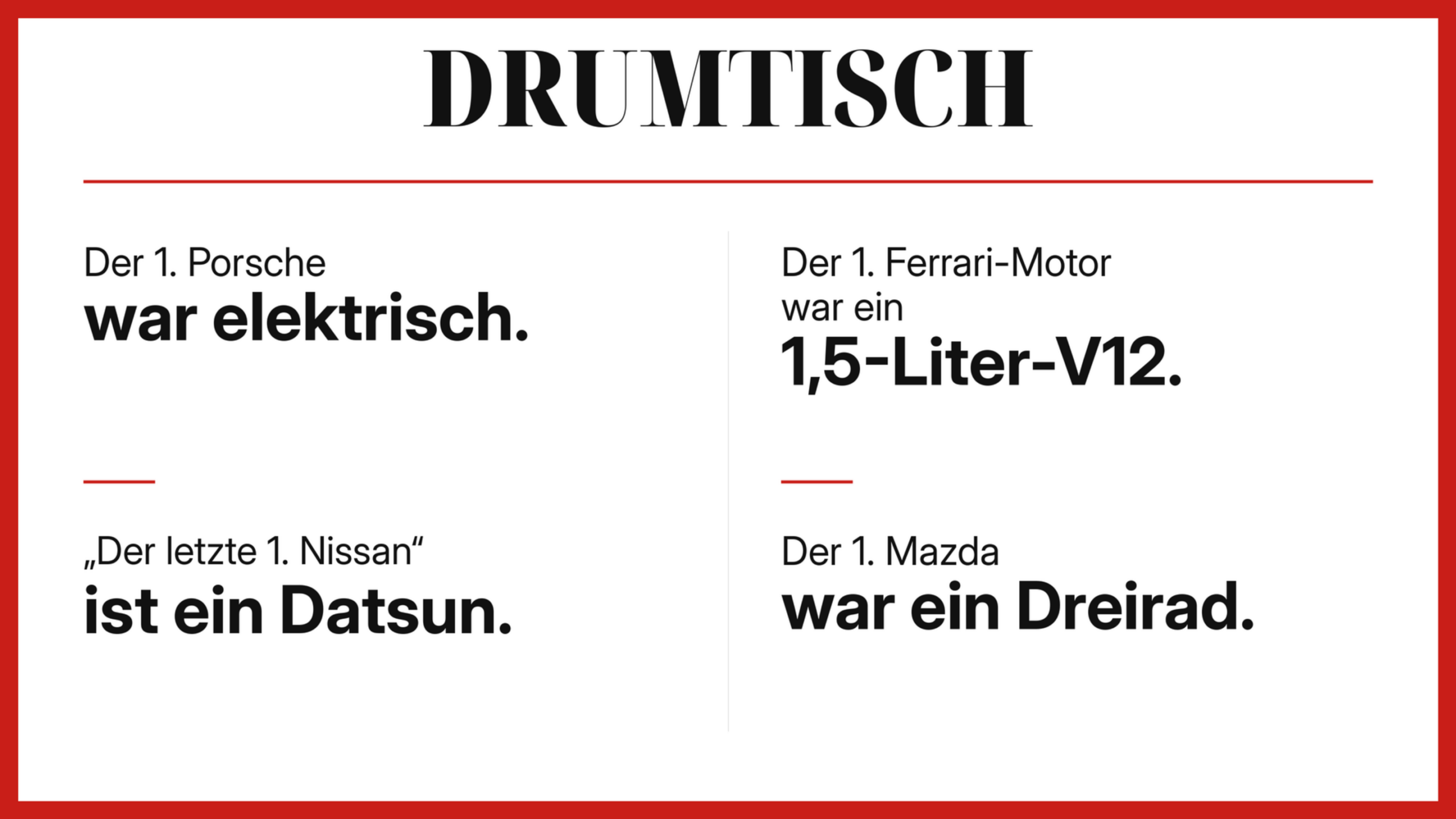 Beim ersten Mal war es am schönsten, aber wo bist du geblieben Oder Das erste Auto