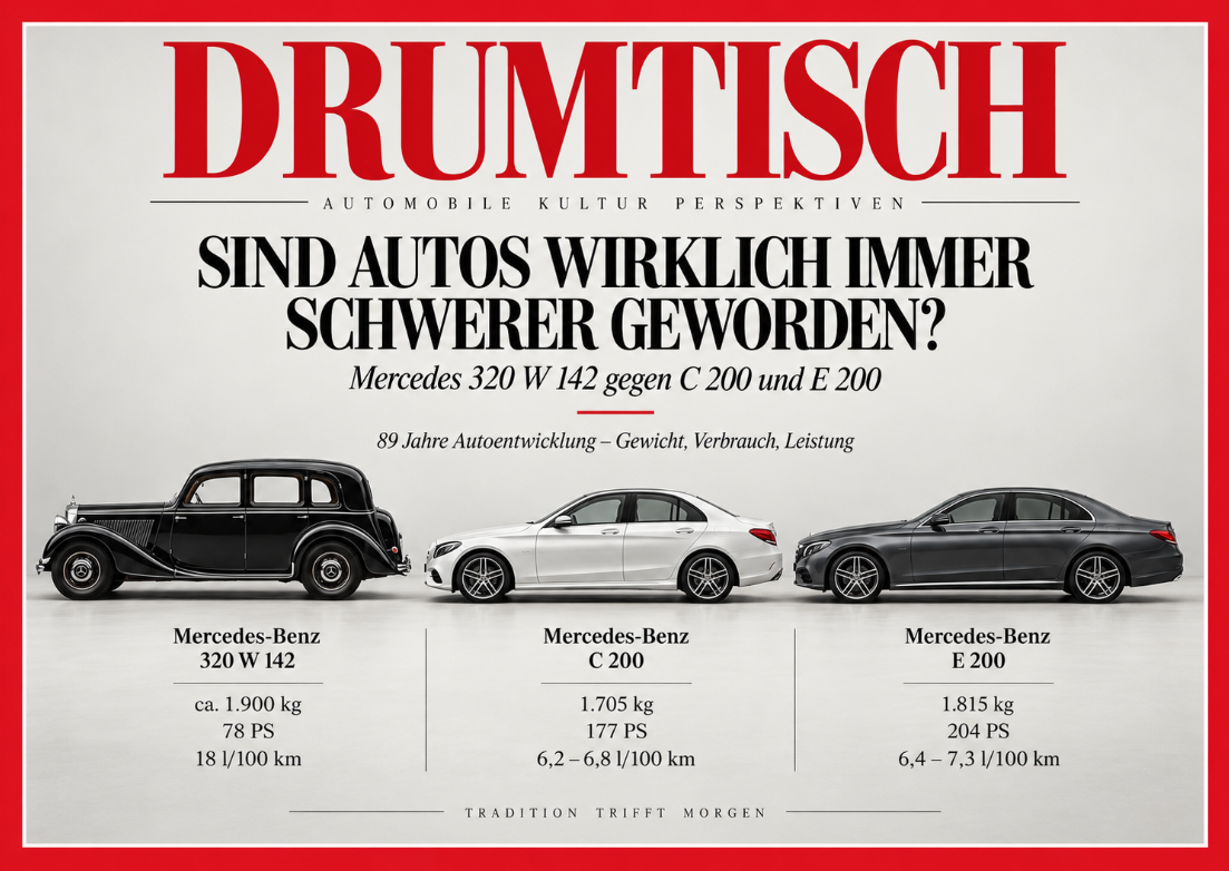 89 Jahre Mercedes, sind Autos wirklich immer schwerer geworden?